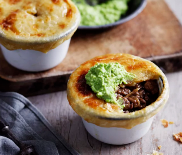 beef and onion pot pies